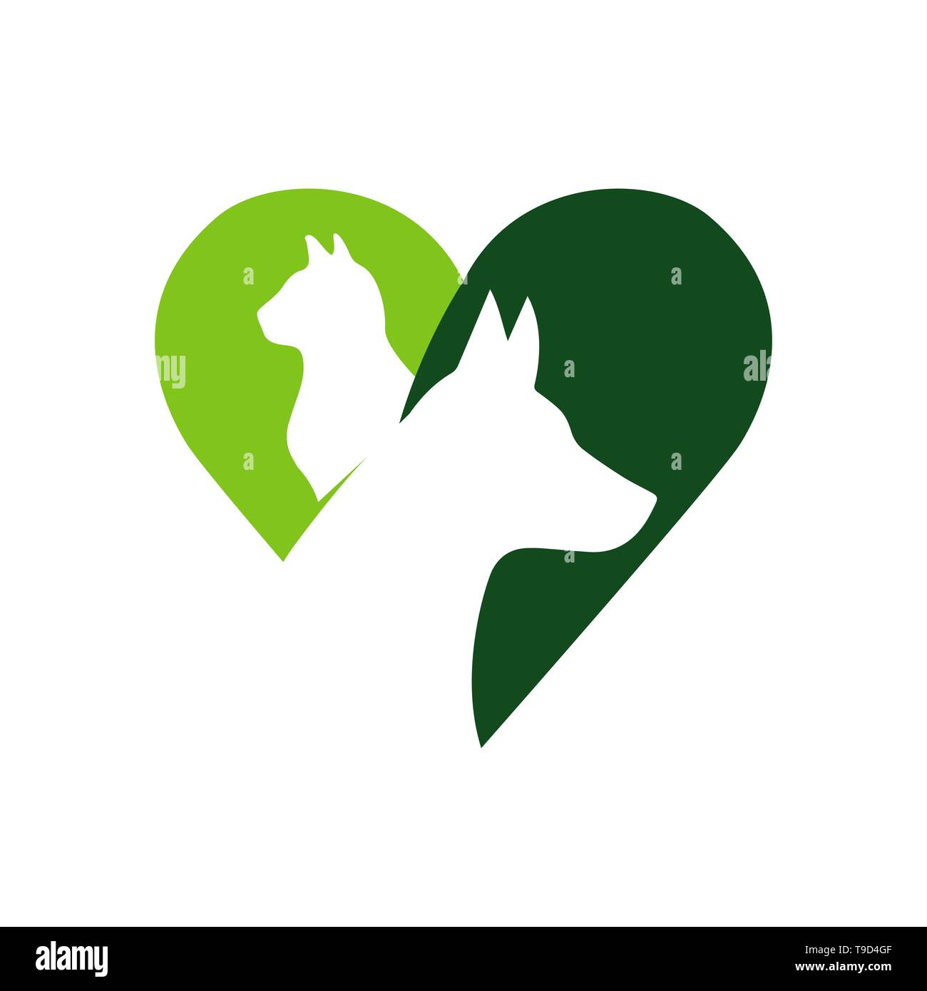 Tierklinik vektor Logo Logo für ein Pet Shop. Silhouette der Hund und Katze. Stock Vektor