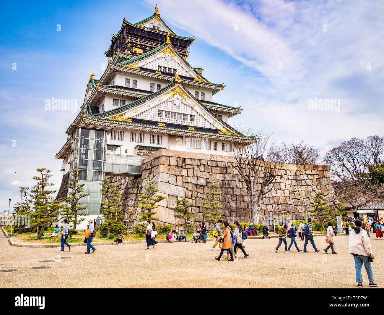 28. März 2019: Osaka, Japan ------ halten Sie die Burg von Osaka, Osaka, Japan Stockfoto