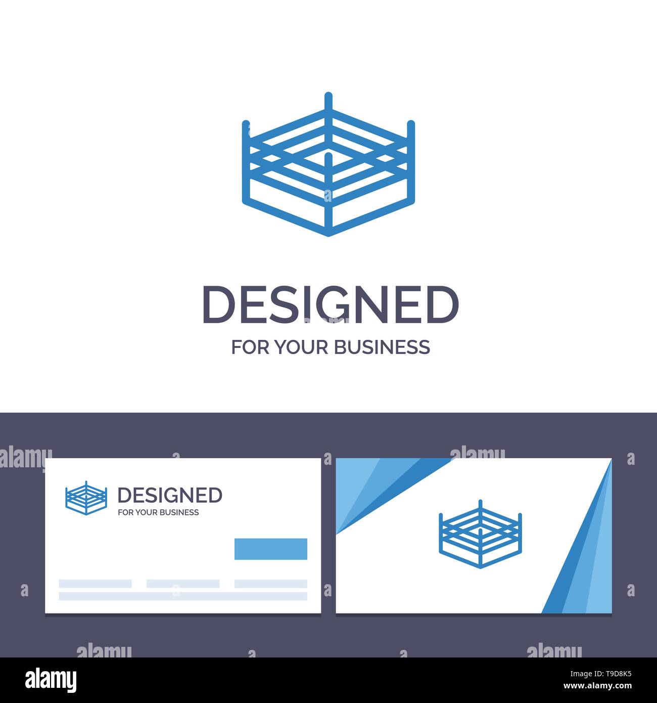 Creative Business Card und Logo Vorlage Boxen, Wrestling Ring, Vektor, Abbildung Stock Vektor