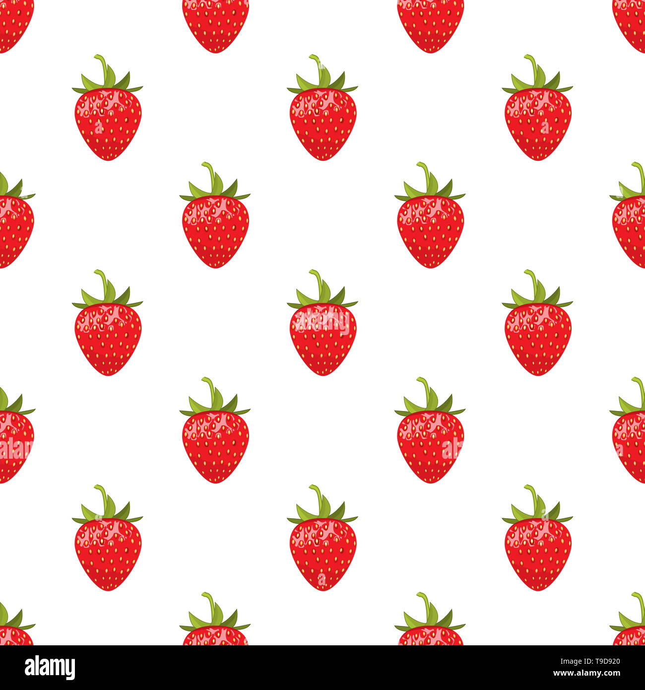 Nahtlose Muster mit Erdbeeren. Solide und flachen Farbe Design. Stockfoto