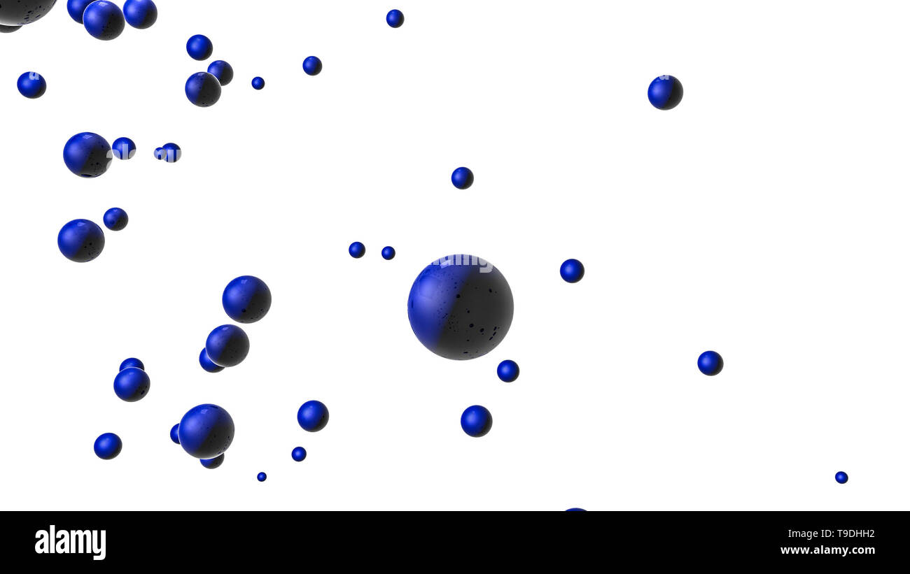 Blau dreidimensionale Sphären. Abstrakt. 3D-Rendering Stockfoto
