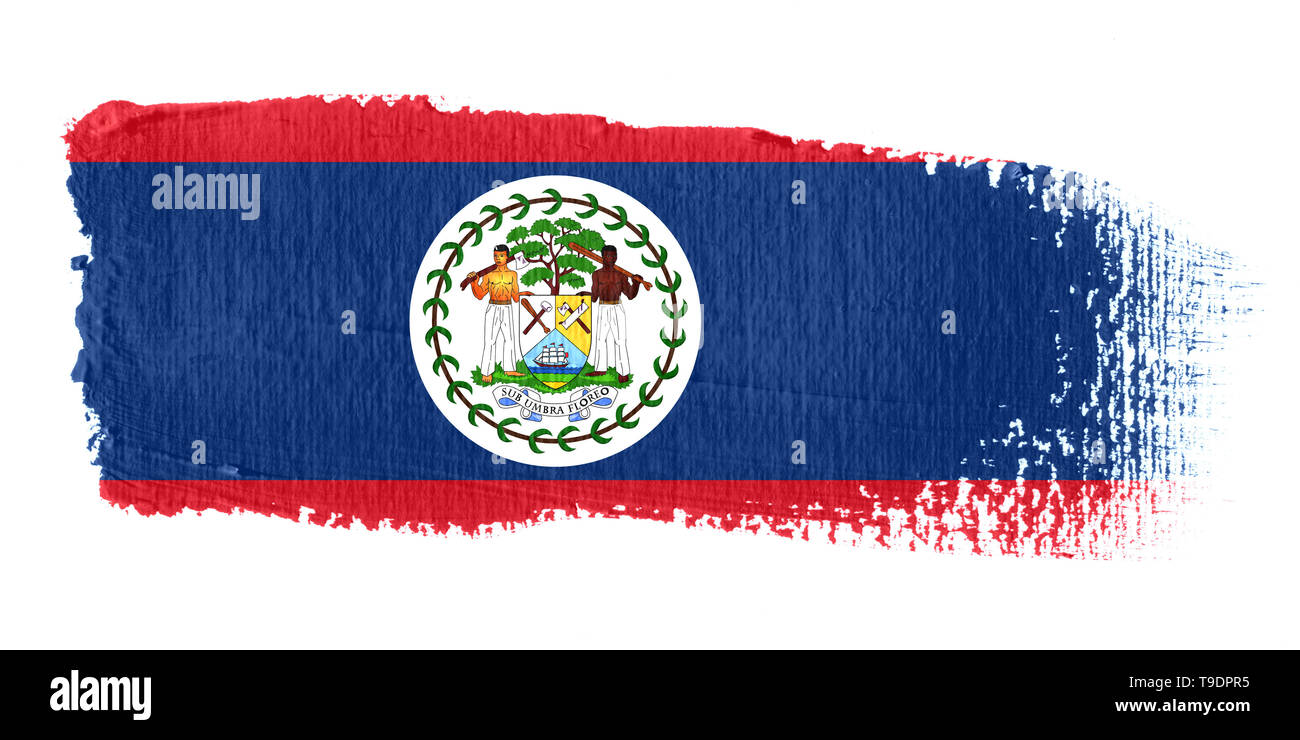 Pinselstrich Flagge Belize Stockfoto