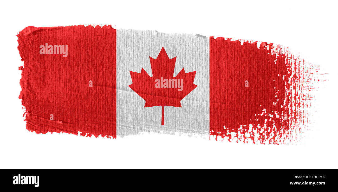 Pinselstrich Flagge Kanada Stockfoto