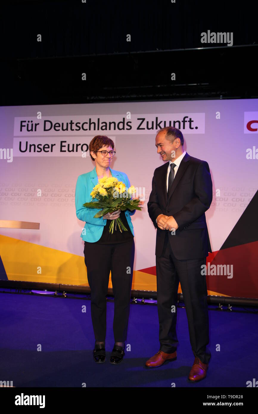 Görlitz, Deutschland - Mai 16: Annegret Kramp-Karrenbauer, Leiter der CDU (Christlich Demokratische Union), wird dargestellt Stockfoto