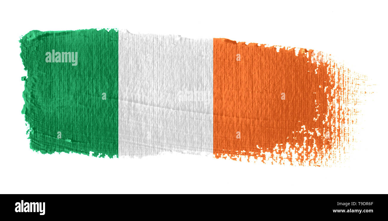 Pinselstrich Flagge Republik von Irland Stockfoto