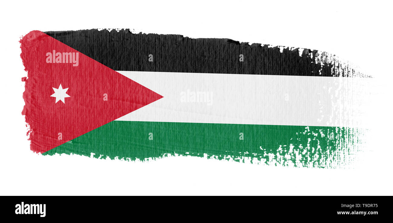 Pinselstrich Flagge Jordanien Stockfoto