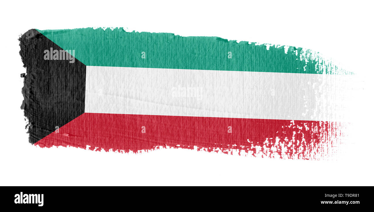 Pinselstrich Flagge Kuwait Stockfoto