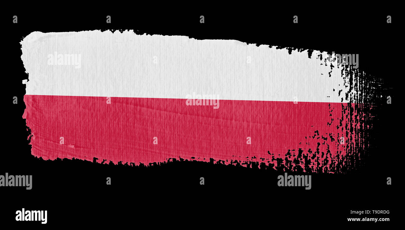 Pinselstrich Flagge Polen Stockfoto
