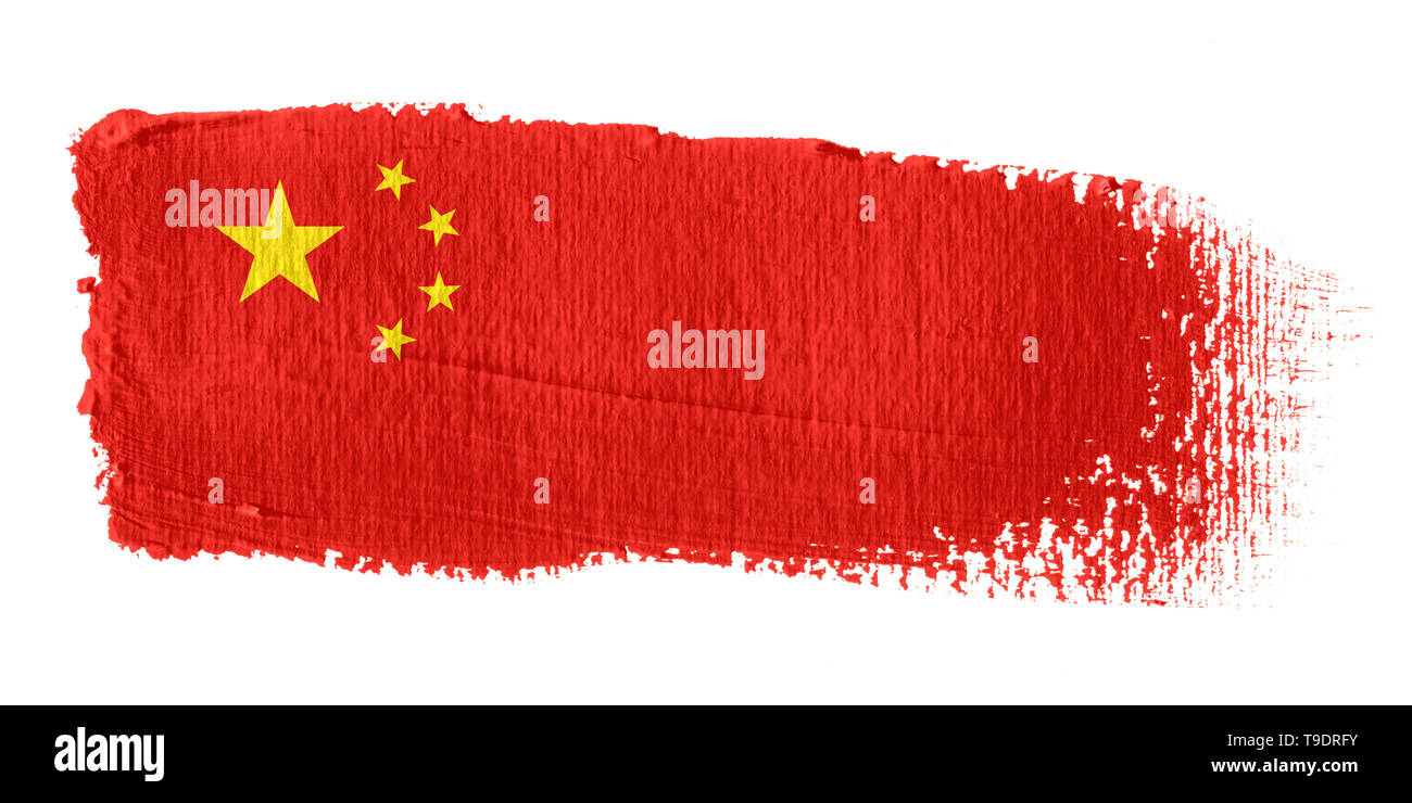 Pinselstrich Flagge China Stockfoto