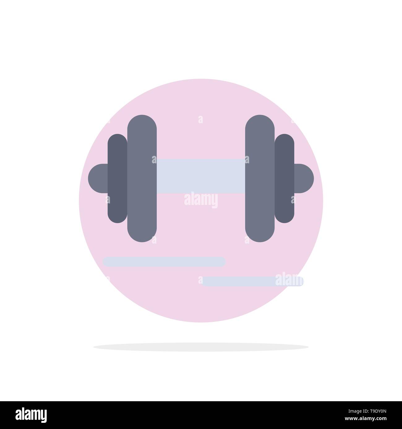 Hantel, Fitness, Sport, Motivation abstrakte Kreis Hintergrund flachen Farbe Symbol Stock Vektor