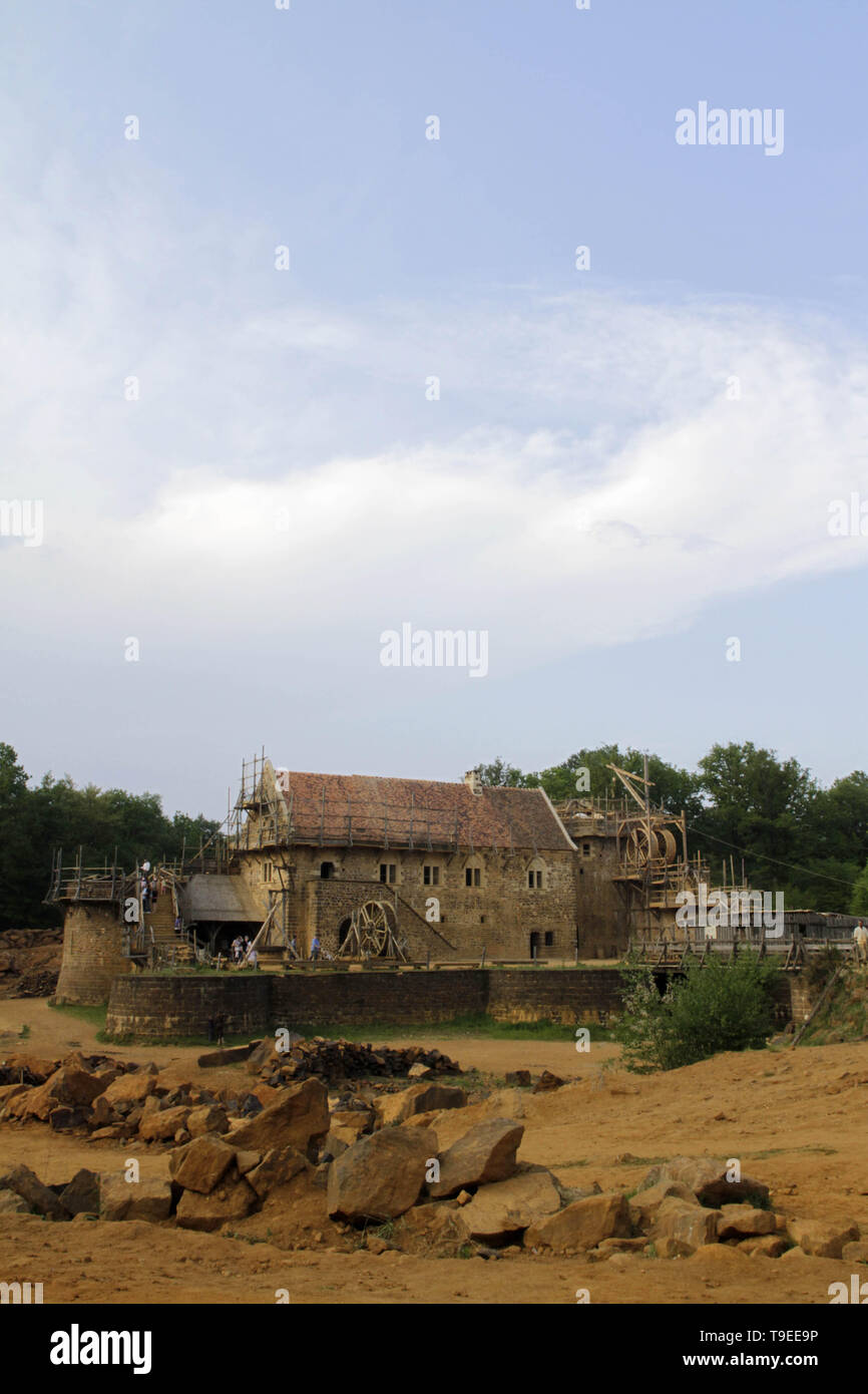 Chantier médiéval du Château de Guédelon. Stockfoto