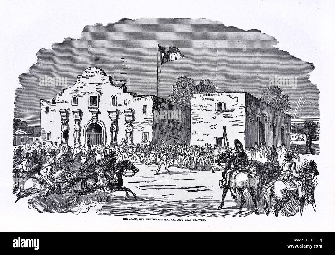 Alamo, San Antonio, Texas allgemeine Twigg, US Army, der Hingabe an das Texas Miliz, 1861 Bürgerkrieg Stockfoto