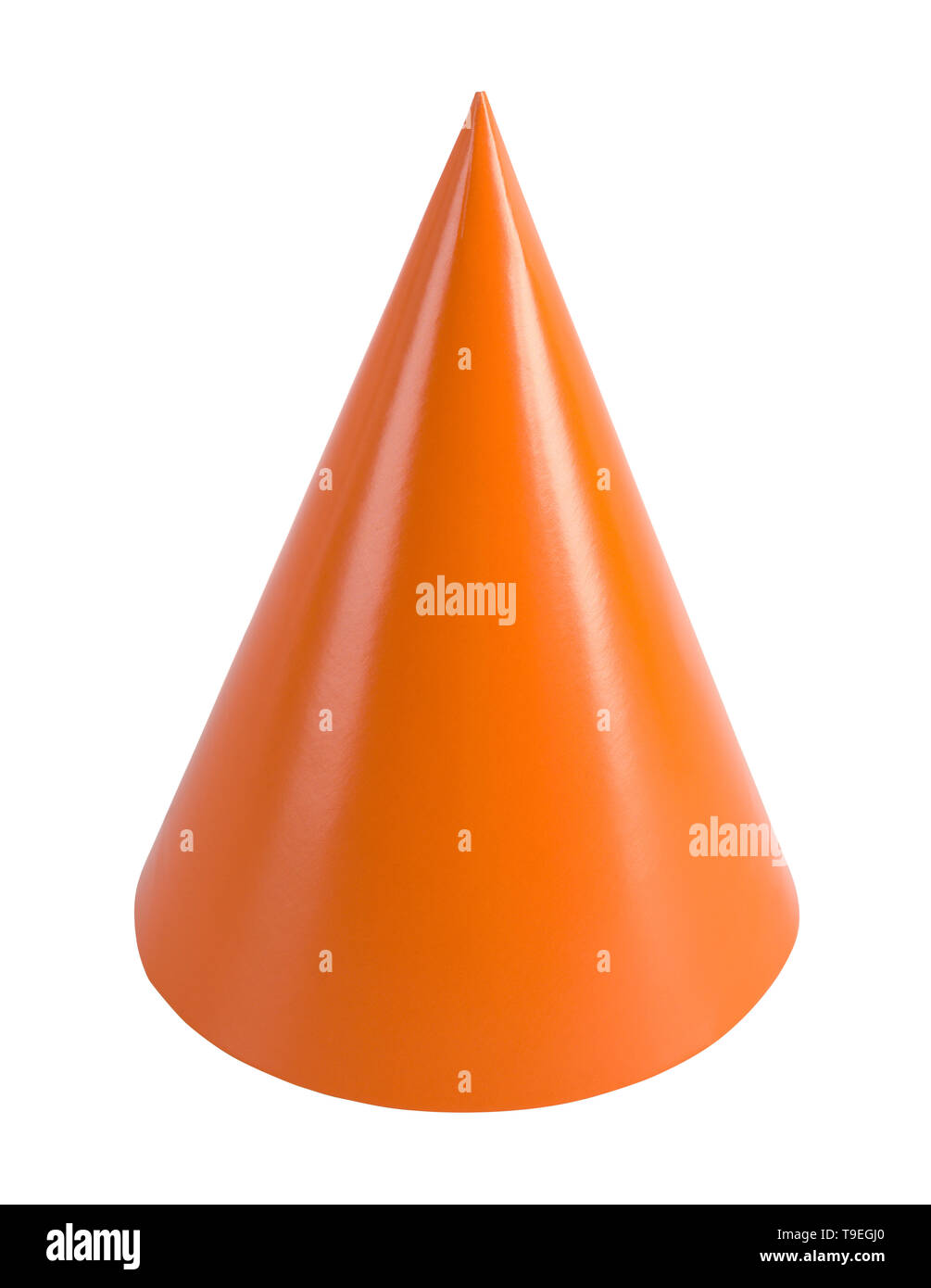Orange Birthday Party Hut schneiden Sie auf Weiß. Stockfoto