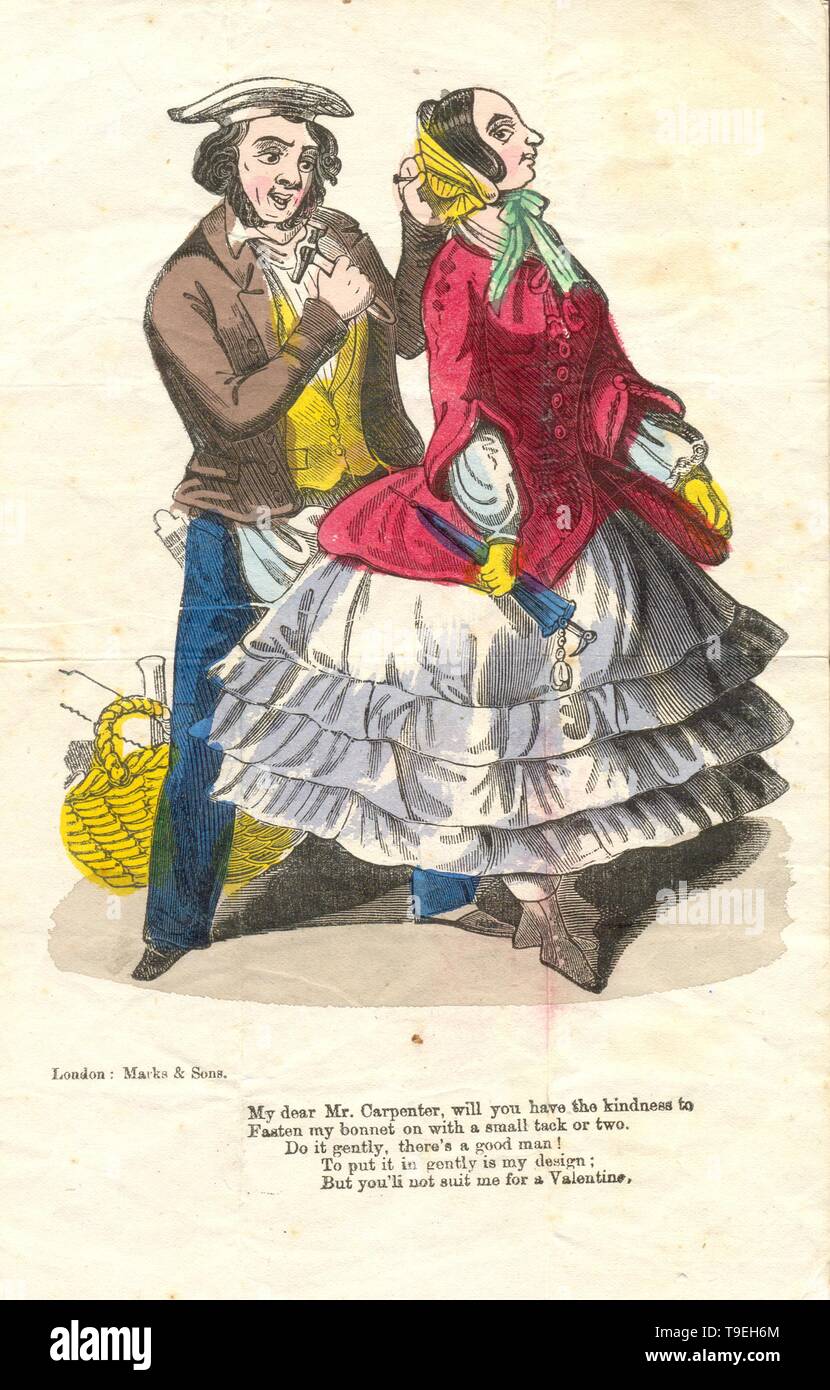 Essig Valentine für Tischler ca. 1865 Stockfoto