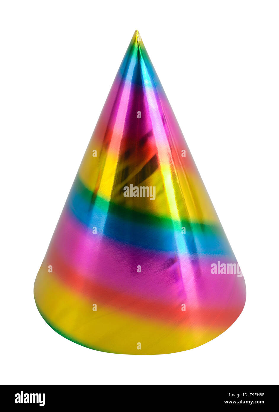 Rainbow Party Hut schneiden Sie auf Weiß. Stockfoto