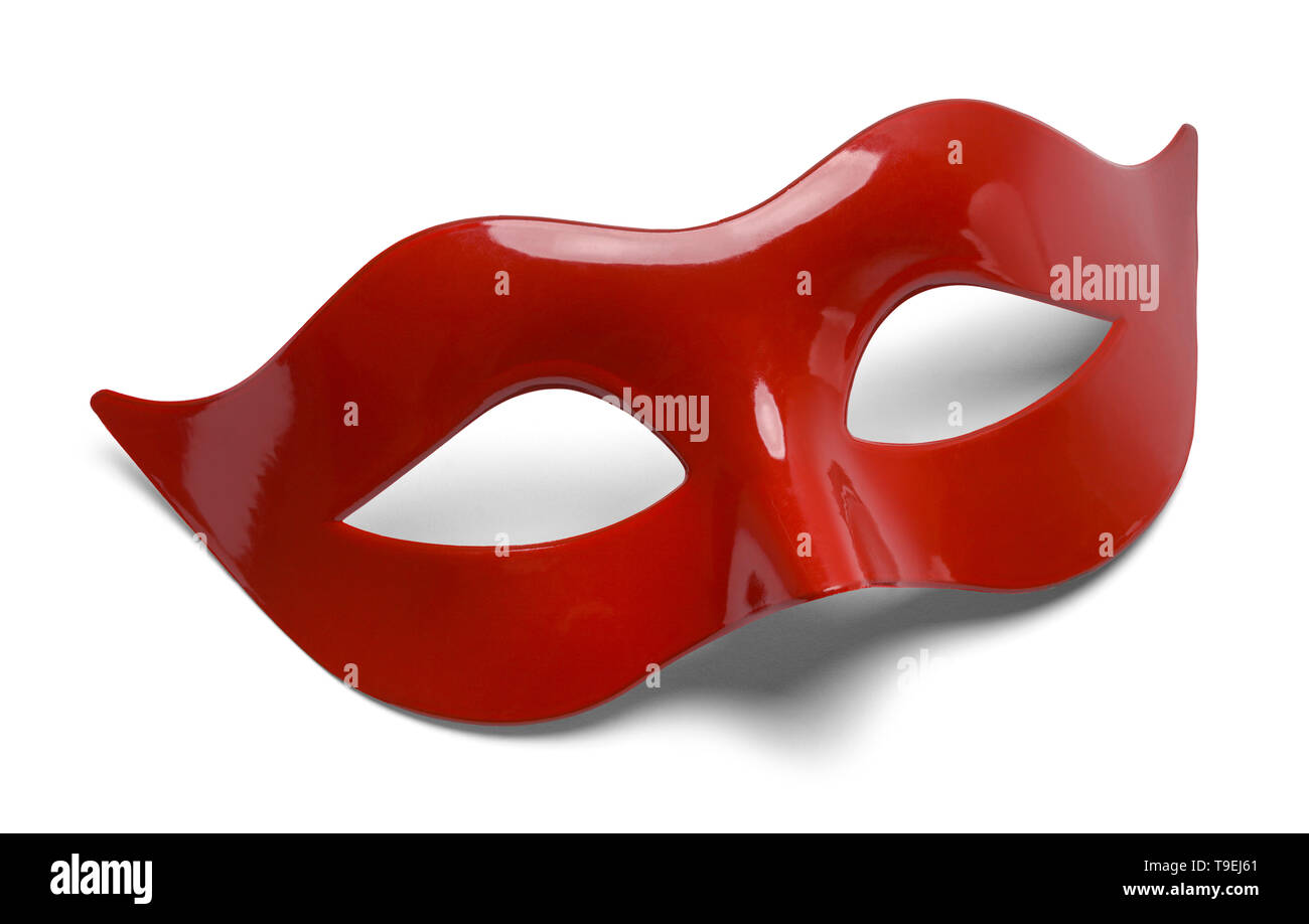 Rot Kostüm Maske isoliert auf weißem Hintergrund. Stockfoto