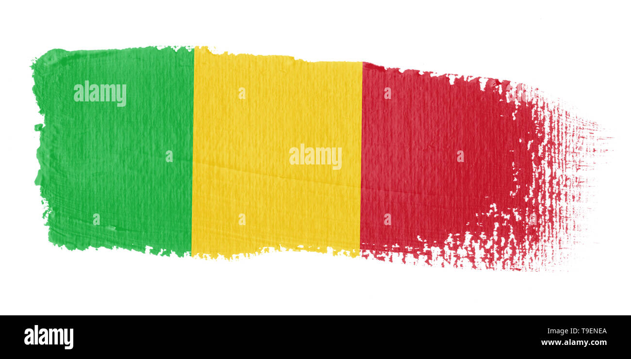 Pinselstrich Flagge Mali Stockfoto
