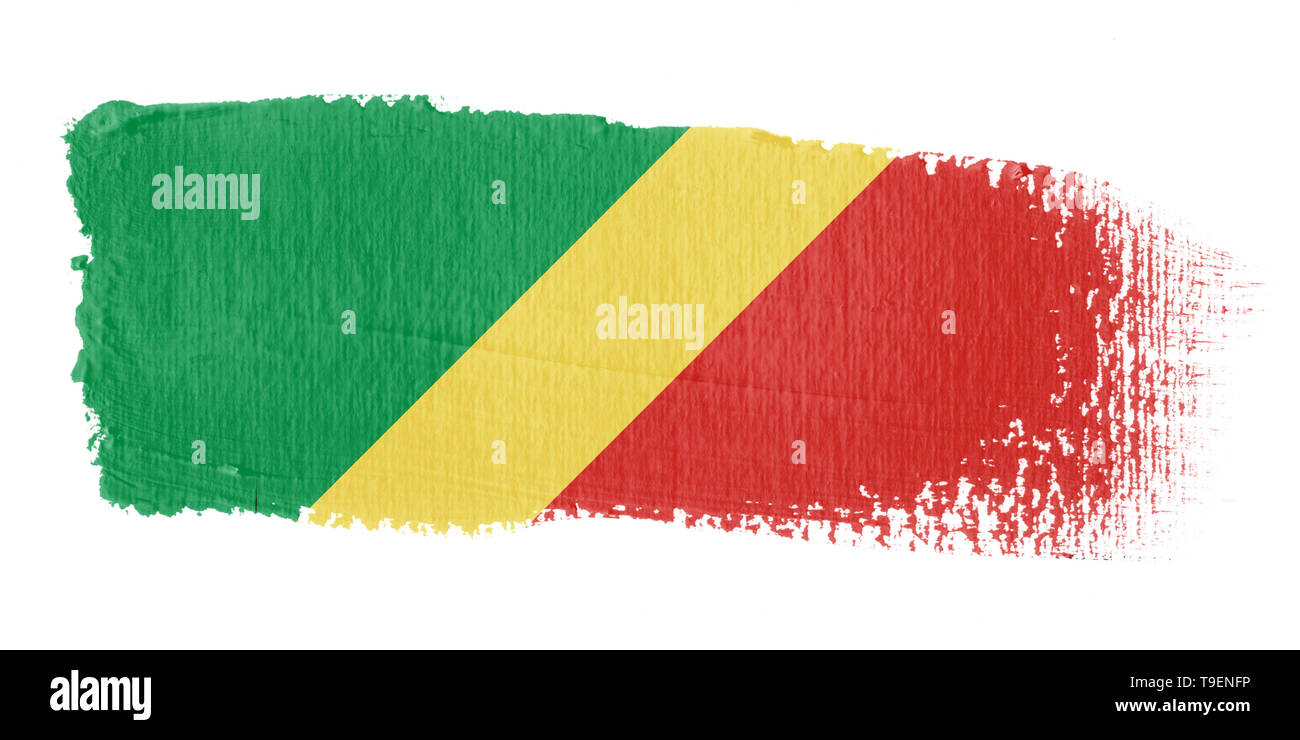 Pinselstrich Flagge der Republik Kongo Stockfoto
