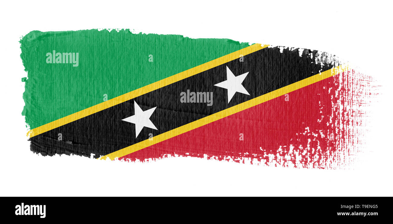Pinselstrich Flagge St. Kitts und Nevis Stockfoto