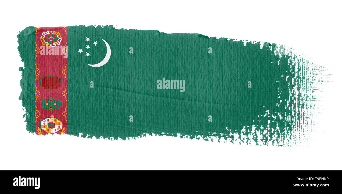 Pinselstrich Flagge Turkmenistan Stockfoto