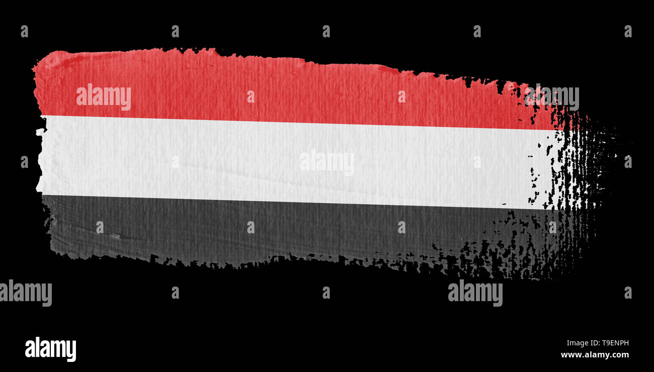 Pinselstrich Flagge Jemen Stockfoto