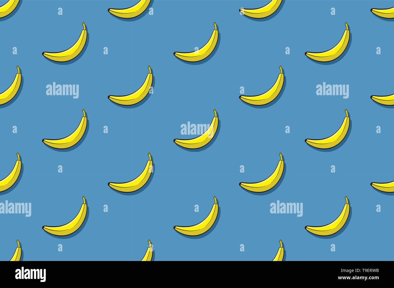 Banane nahtlose Textur auf Blau Stock Vektor