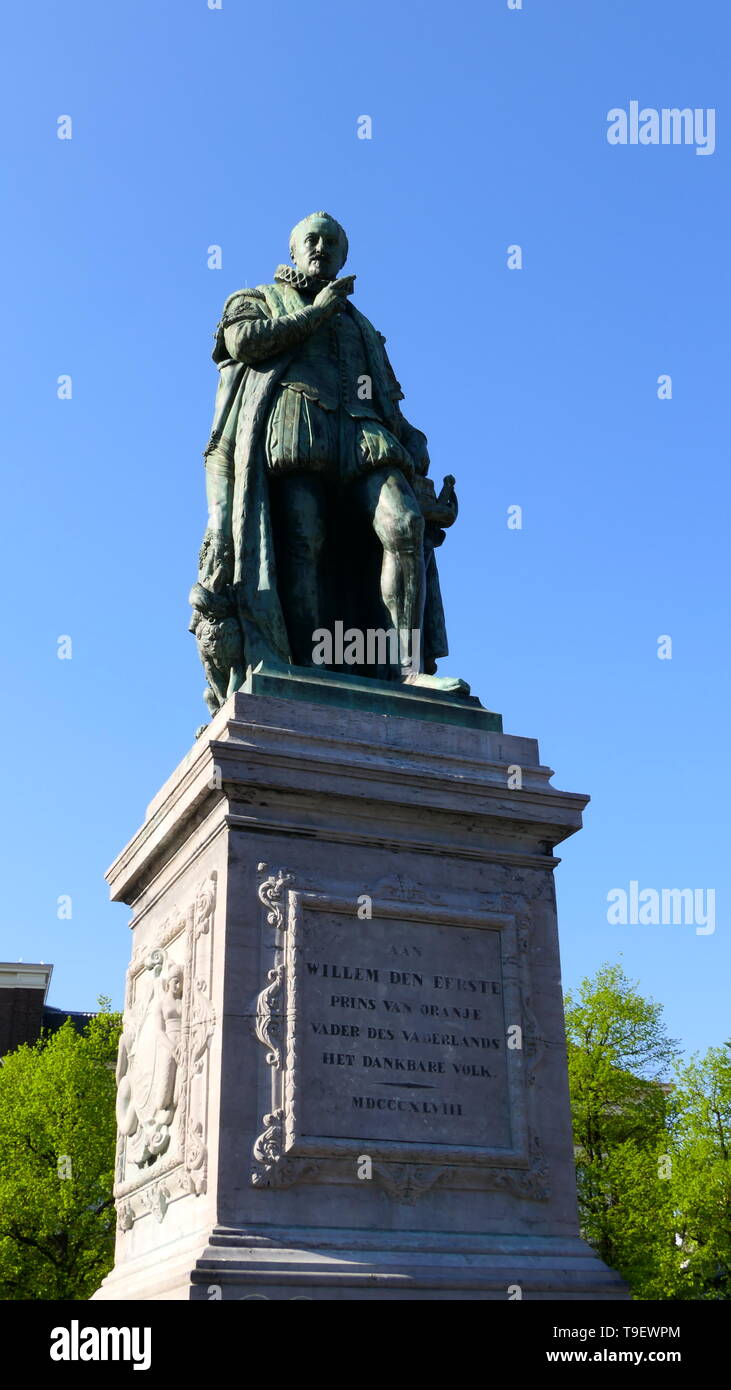 Statue von Wilhelm von Oranien in Den Haag, Niederlande Stockfoto