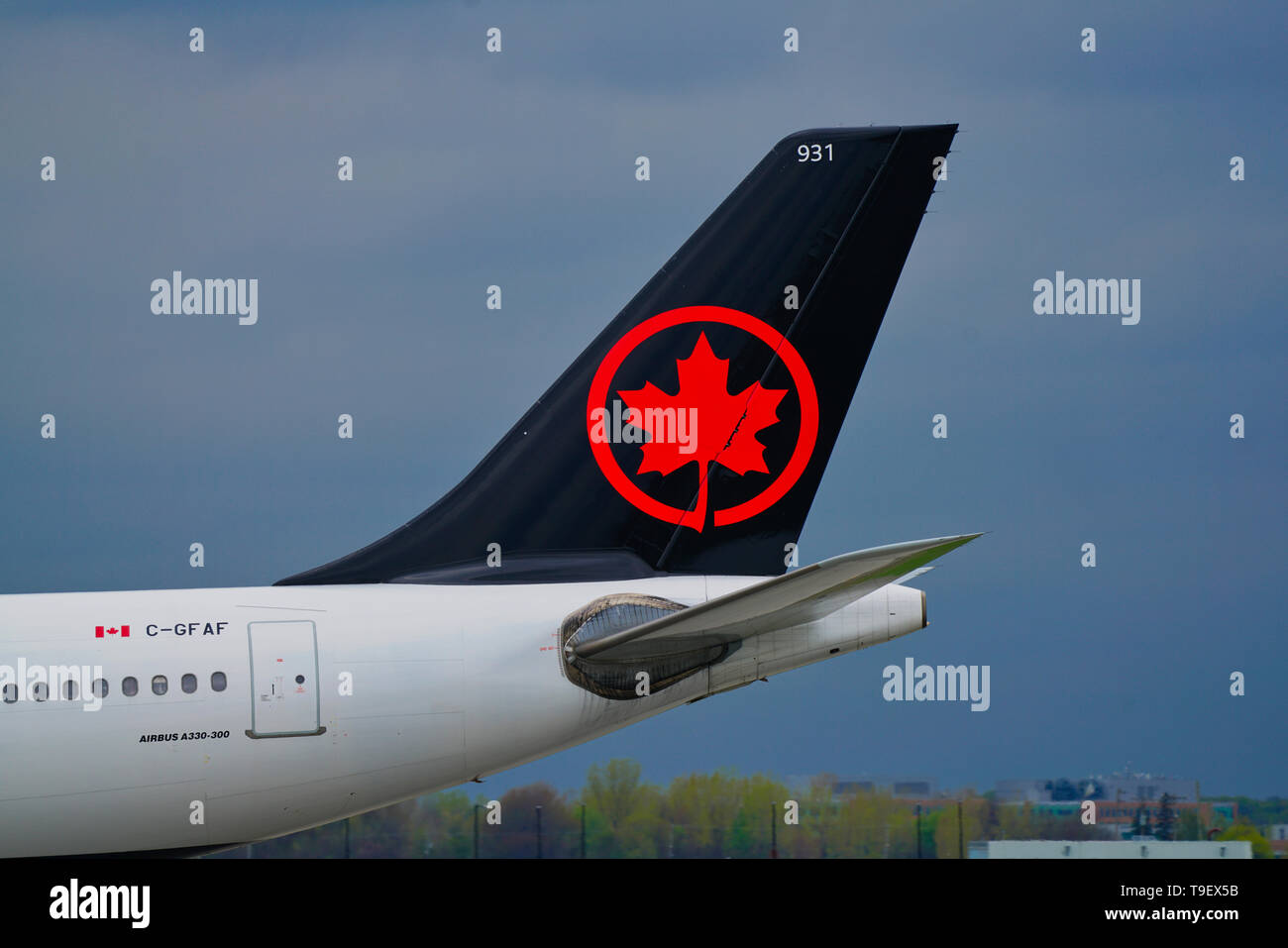 Montreal, Kanada, 17. Mai 2019 Heck eines Air Canada Jet in Trudeau Flughafen in Montreal, Quebec, Kanada. Credit: Mario Beauregard/Alamy leben Nachrichten Stockfoto