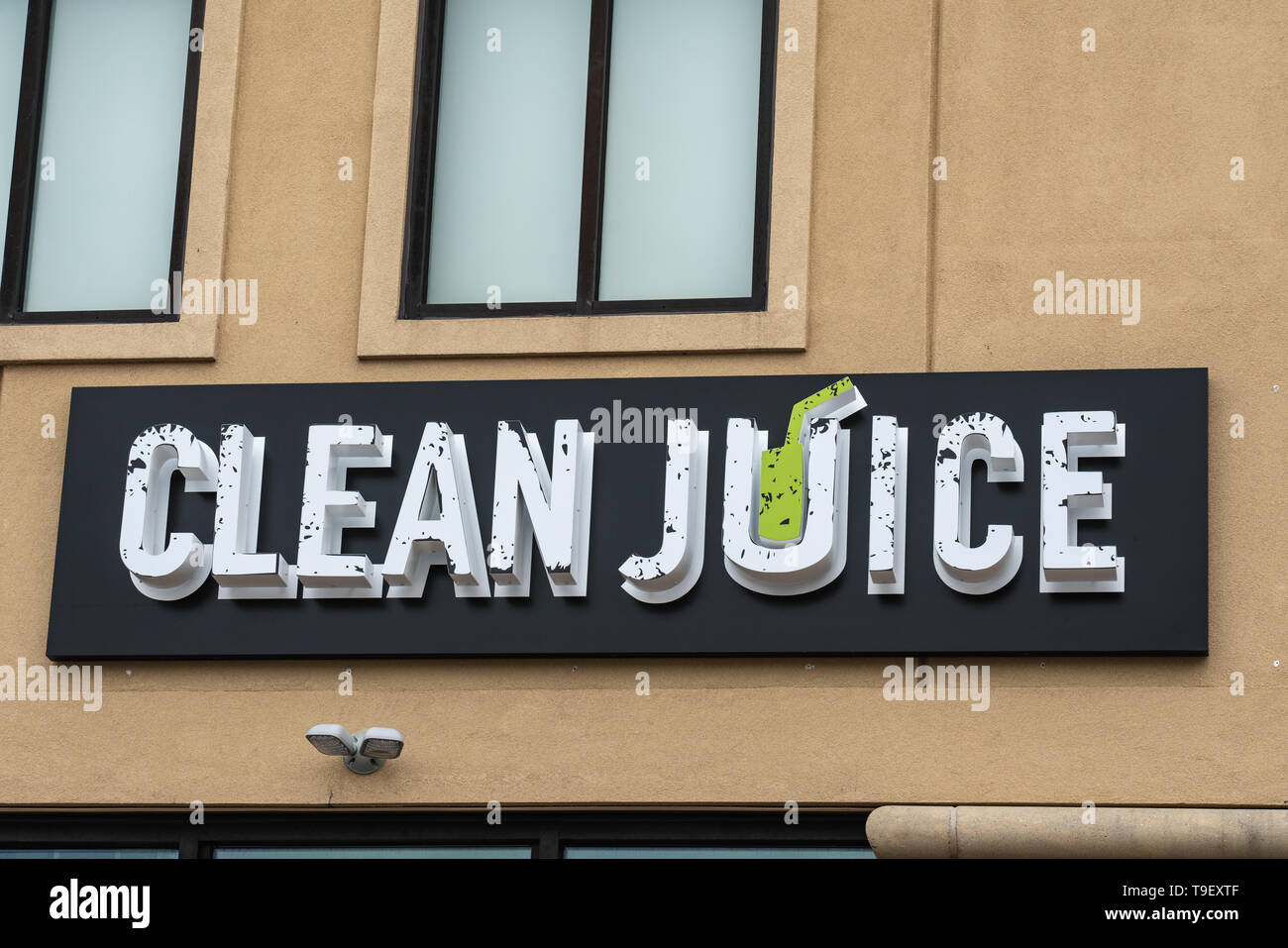 Collegeville, PA - 9. Mai 2019: Sauber Saft ist das einzige USDA Certified Organic juice Bar Franchise. Der Vorsehung, die Lage im Stadtzentrum ist einer von über Stockfoto