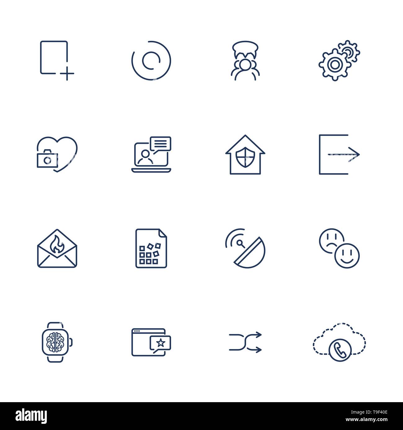 Thin Line Icon Set. Symbole für Internet, Apps, Programme und andere Stock Vektor