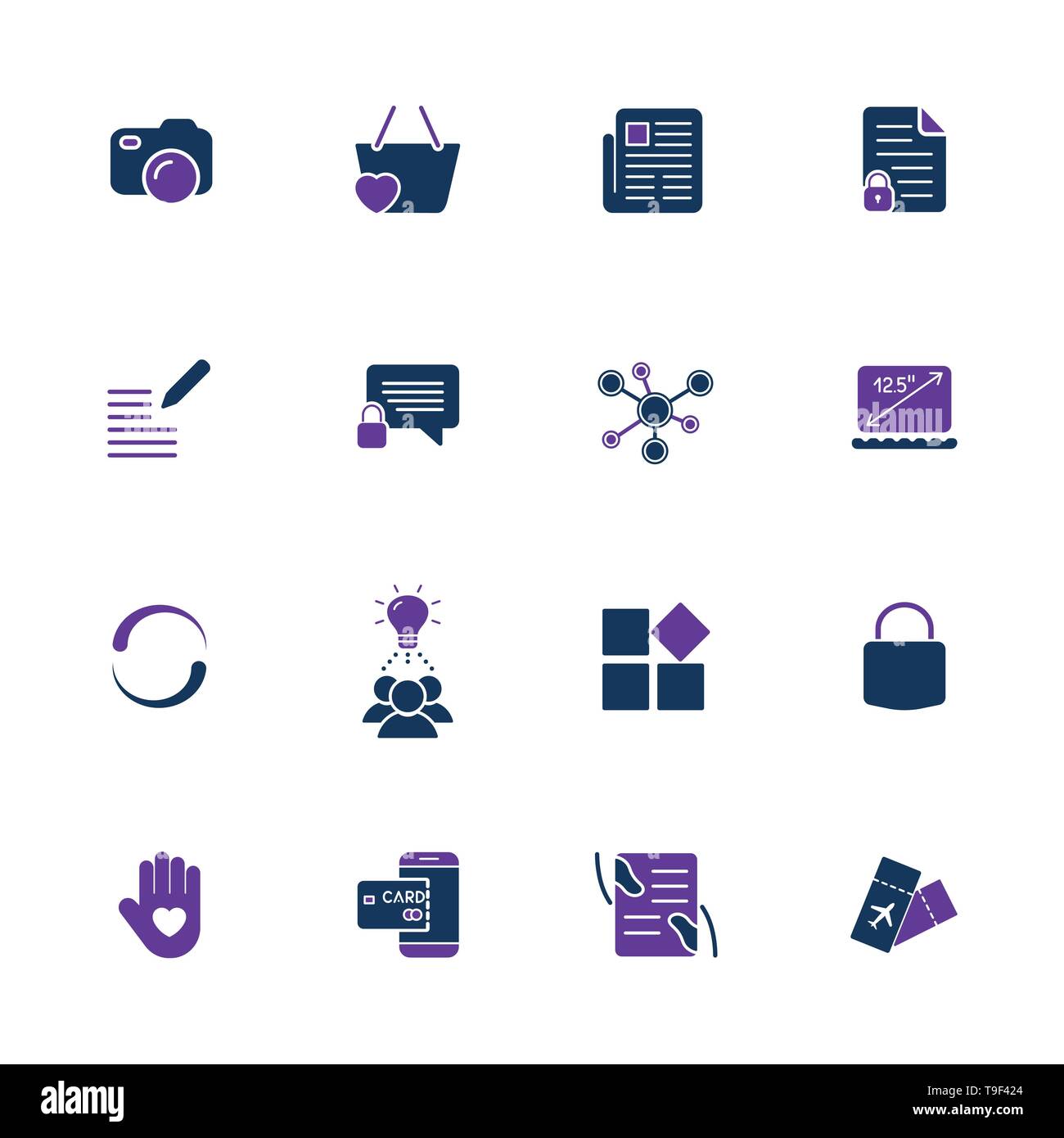 Stil und sauber Icons Pack für Webdesign oder mobile Design. Stock Vektor