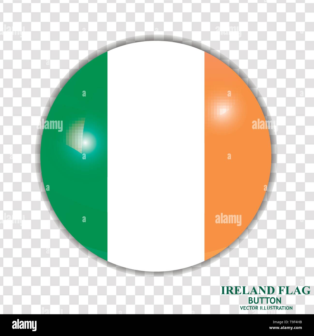 Taste Bright mit Flagge von Irland. Happy St. Patricks Tag Hintergrund. Helle Abbildung mit irischer Flagge. Stock Vektor