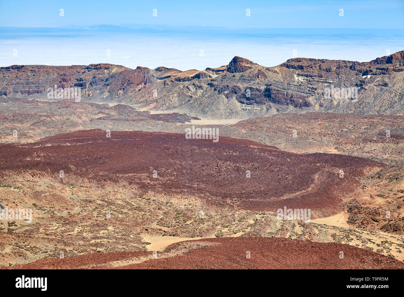 Canadas del Teide Caldera gilt als eines der größten Calderen der Erde, den Nationalpark Pico del Teide, Teneriffa, Spanien. Stockfoto