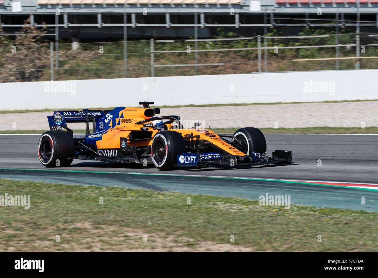 Barcelona, Spanien. Mai, 14., 2019 - Carlos Sainz aus Spanien mit 55 Mclaren F1 Team - während der Formel Eins 2019 Test am Circuit de Catalunya. Stockfoto