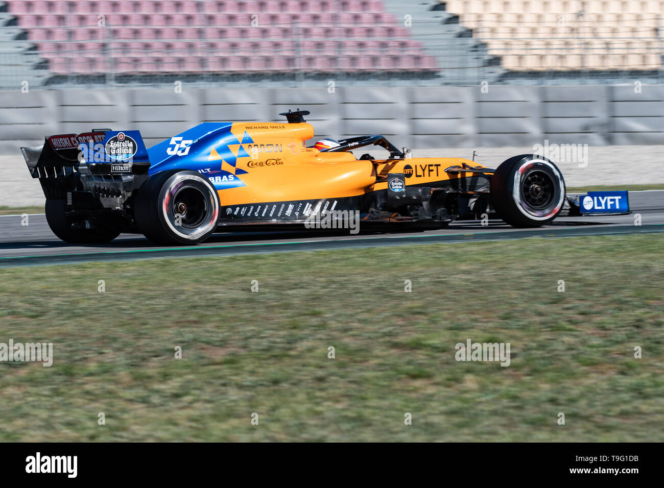 Barcelona, Spanien. Mai, 14., 2019 - Carlos Sainz aus Spanien mit 55 Mclaren F1 Team - während der Formel Eins 2019 Test am Circuit de Catalunya. Stockfoto