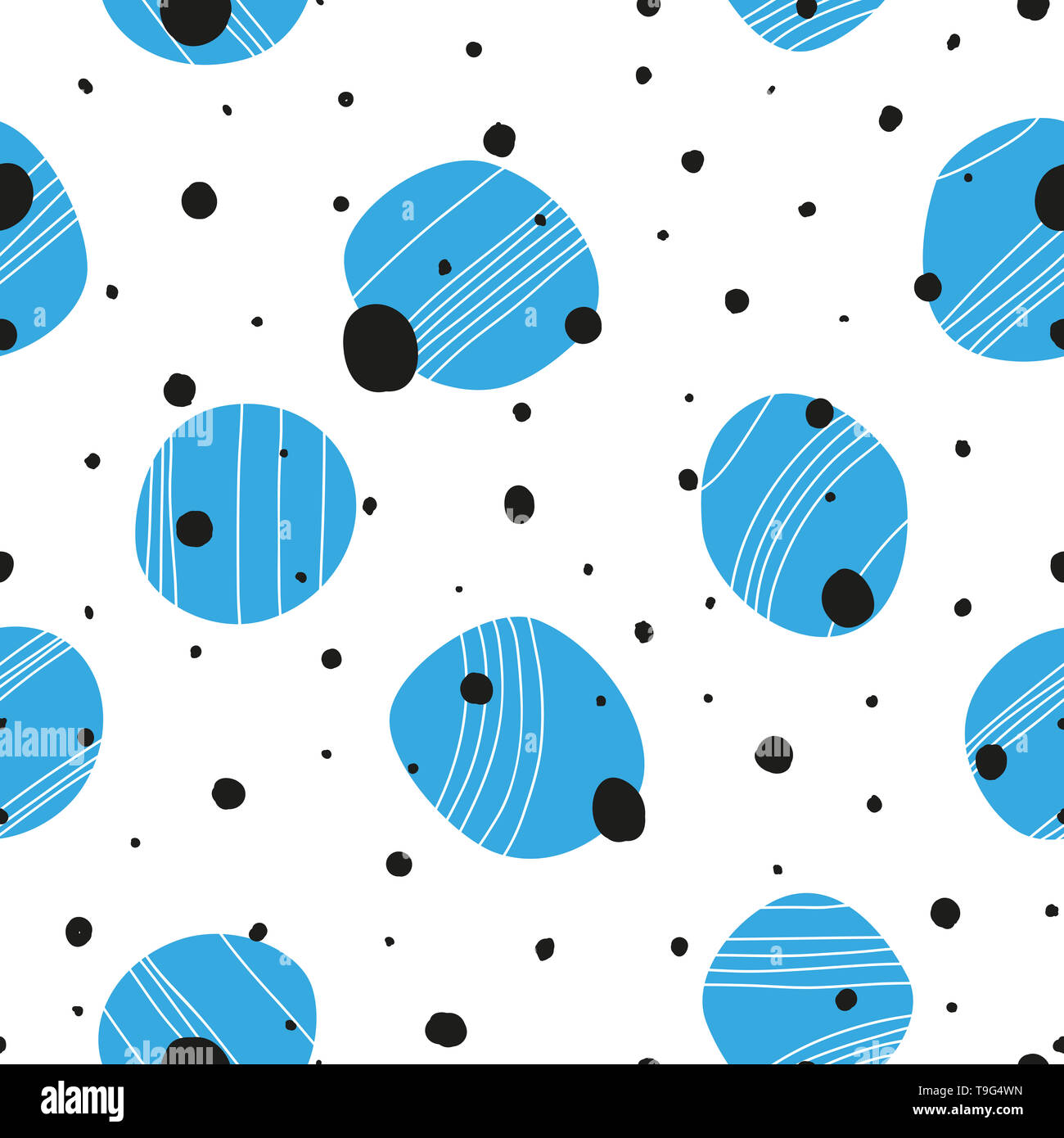 Abstrakte Hand zeichnen dots Muster in Schwarz und Weiß. Konzept erstellen mit Punkten, Kreisen und geometrische Formen. Stockfoto