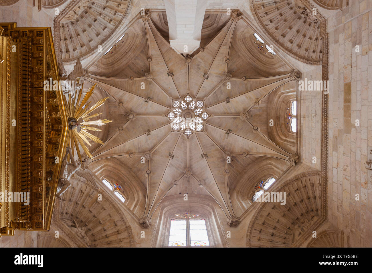 Im Inneren der berühmten Kathedrale von Burgos, Castilla y Leon, Spanien Stockfoto