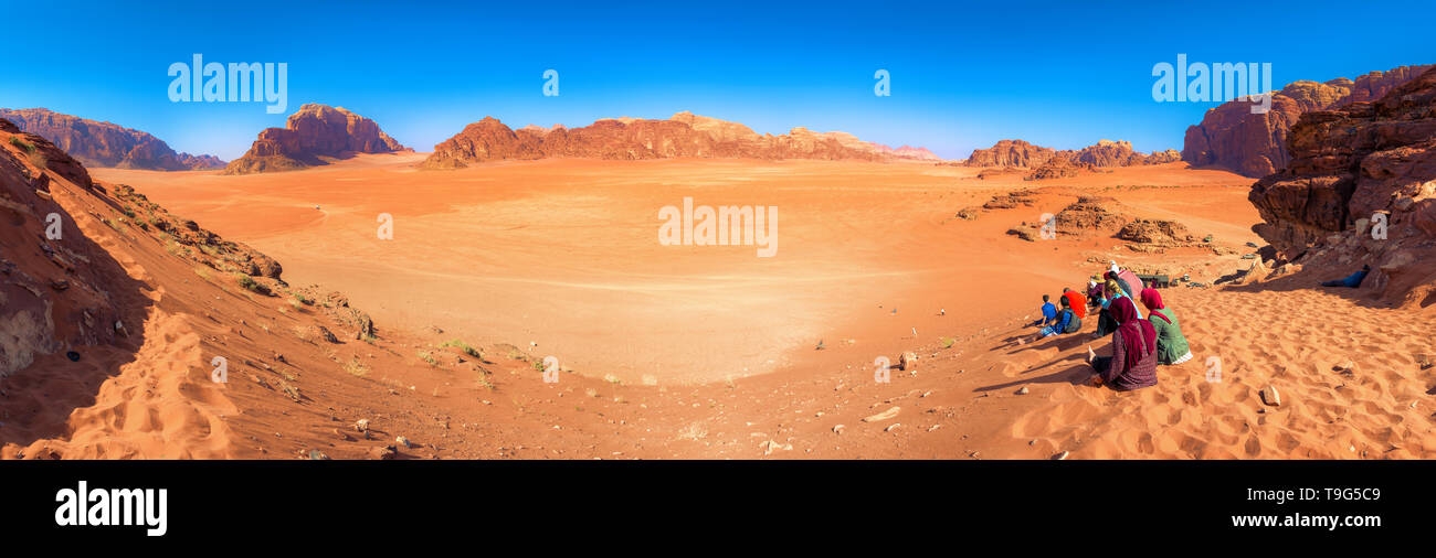 Der Wüste Wadi Rum in Jordanien Stockfoto
