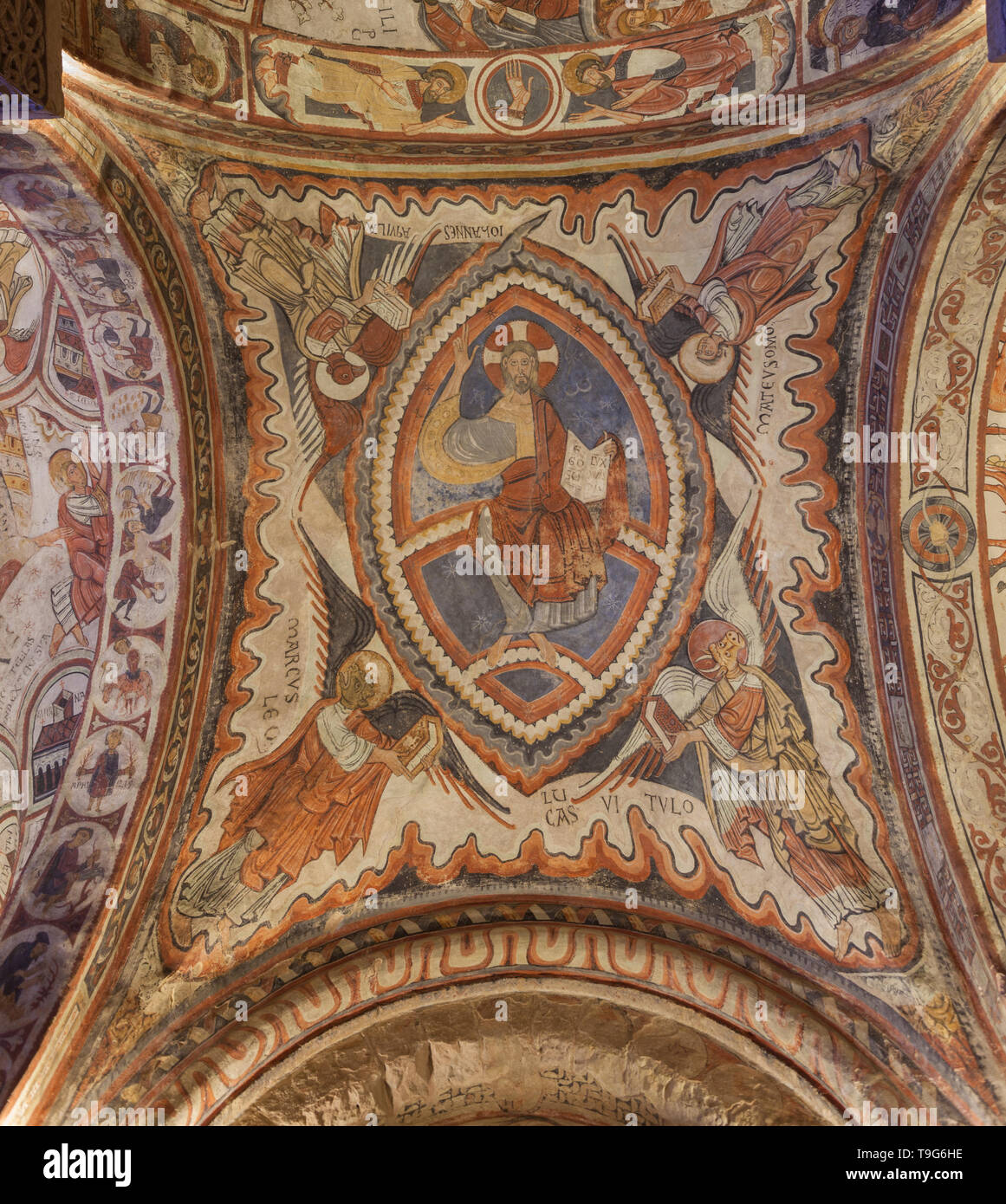 Romanisches Gemälde des königlichen Collegiaten von 'San Isidoro' Leon. Stockfoto