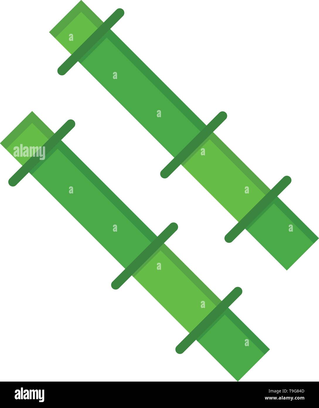 Bambus, Stick flach Farbe Symbol. Vektor icon banner Vorlage Stock Vektor