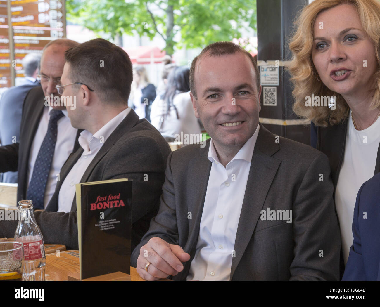 Manfred Weber besuchte, Zagreb, Kroatien. Stockfoto