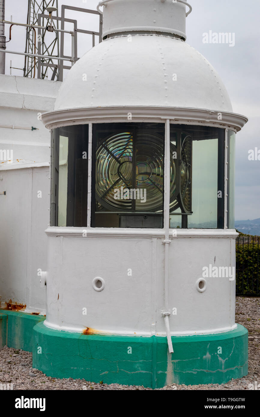 Berry Head Automatische Leuchtturm auf der Landspitze, dem Höchsten und kleinsten Leuchtturm in Großbritannien. Brixham, Devon, England Torbay Stockfoto
