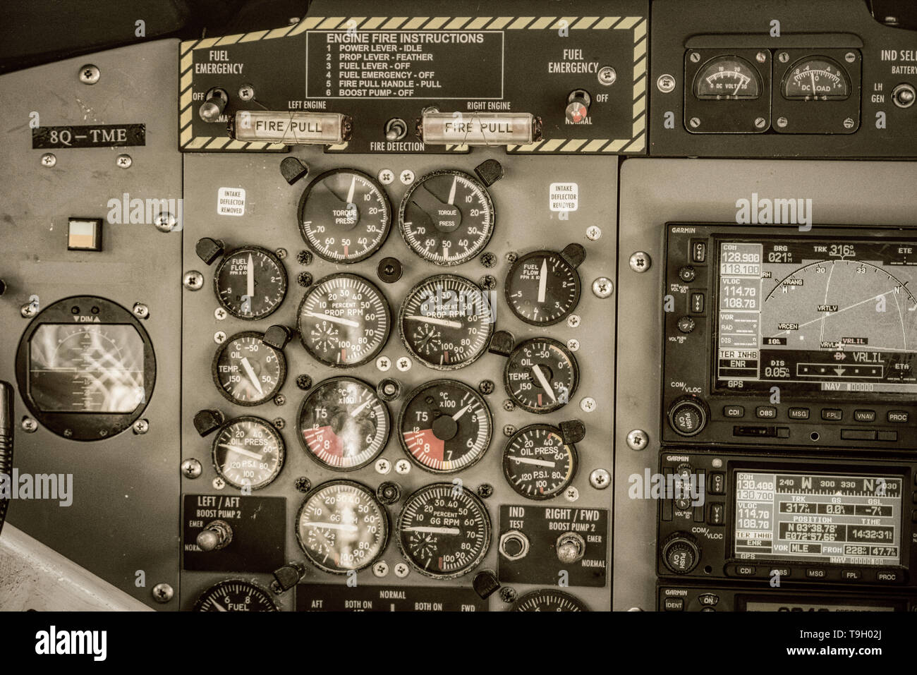 Auf dieser einzigartigen Foto können das Cockpit in einem Wasserflugzeug auf den Malediven sehen. Diese Aufnahmen sind sehr selten Stockfoto