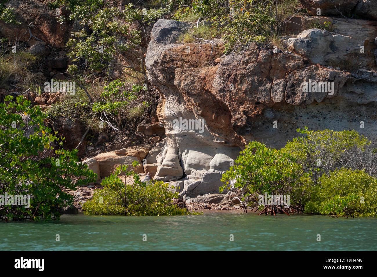 Felsige Klippen auf Flinders Island, Far North Queensland Stockfoto