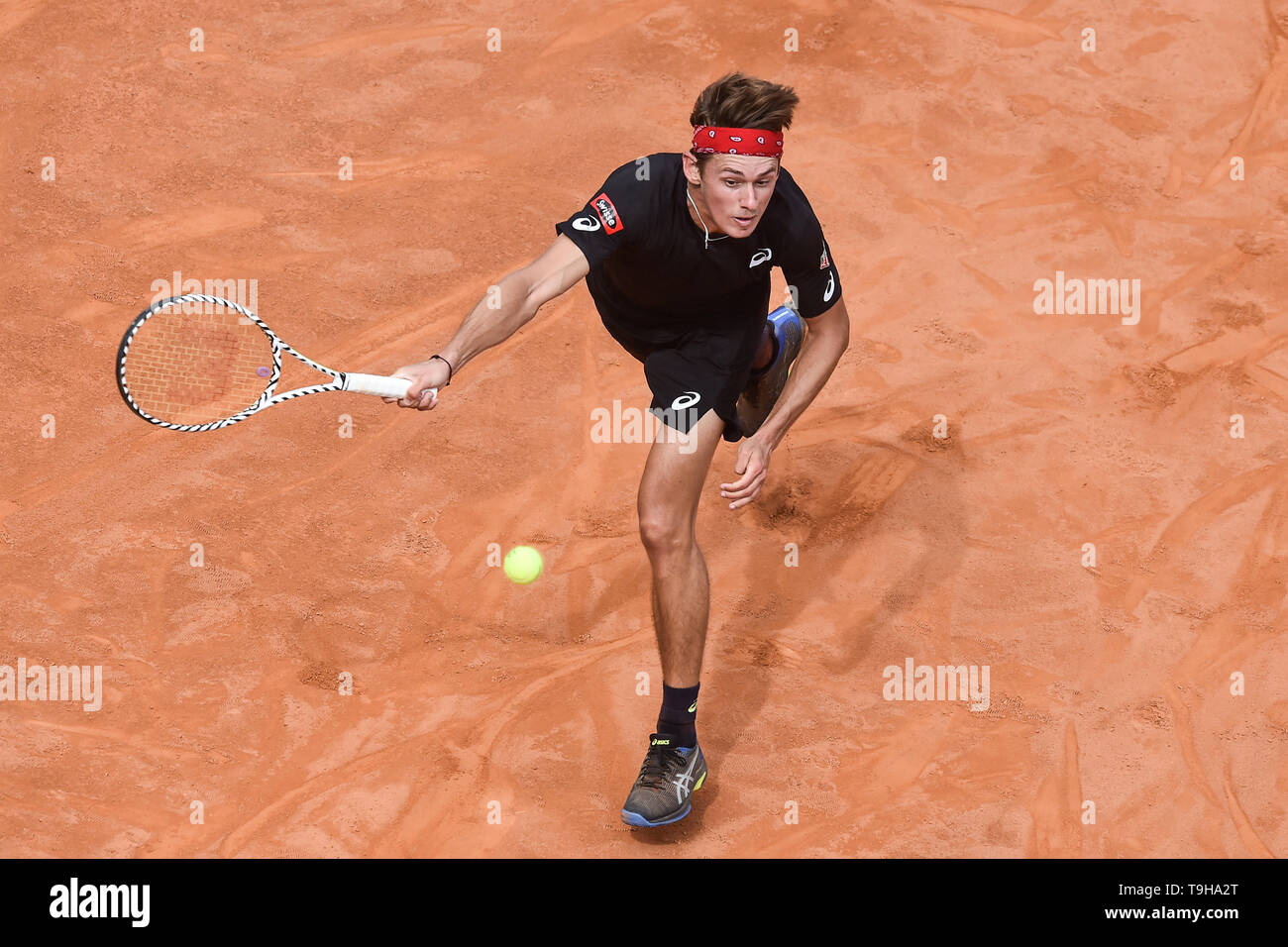 Alex De Minaur von Australien in Aktion während der Match gegen Marco Cecchinato von Italien. Roma 13-05-2018 Foro Italico Internazionali BNL D'Italia Stockfoto