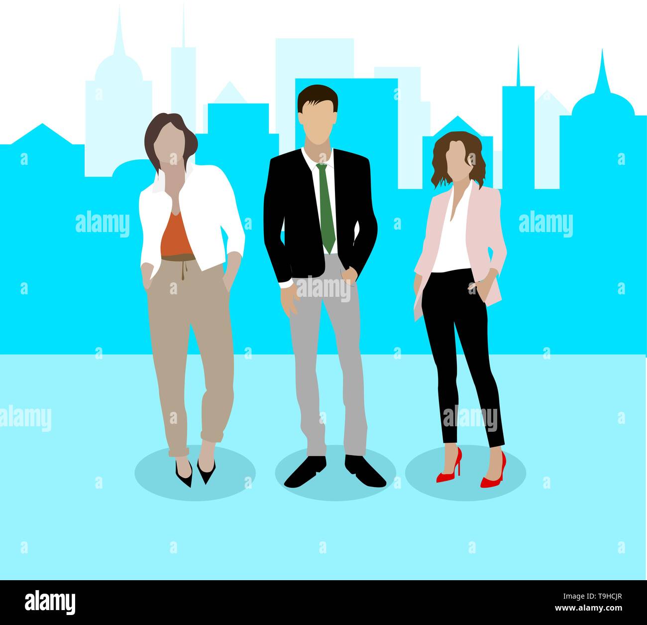 Business Team. Zuversichtlich Geschäftsleute. Vector Abbildung: Team der Reformer und Krisenmanager. Erfolgreichen und selbstbewussten jungen Unternehmen kreative Stock Vektor Business Team. Zuversichtlich Geschäftsleute. Vector Abbildung: Team der Reformer und Krisenmanager. Erfolgreichen und selbstbewussten jungen Unternehmen kreative Stock Vektor
