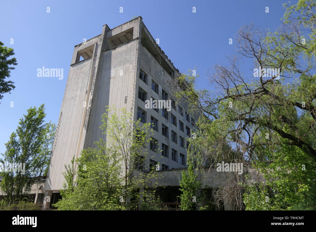Verlassene Häuser in der Geisterstadt Pripyat, Tschernobyl, Ukraine