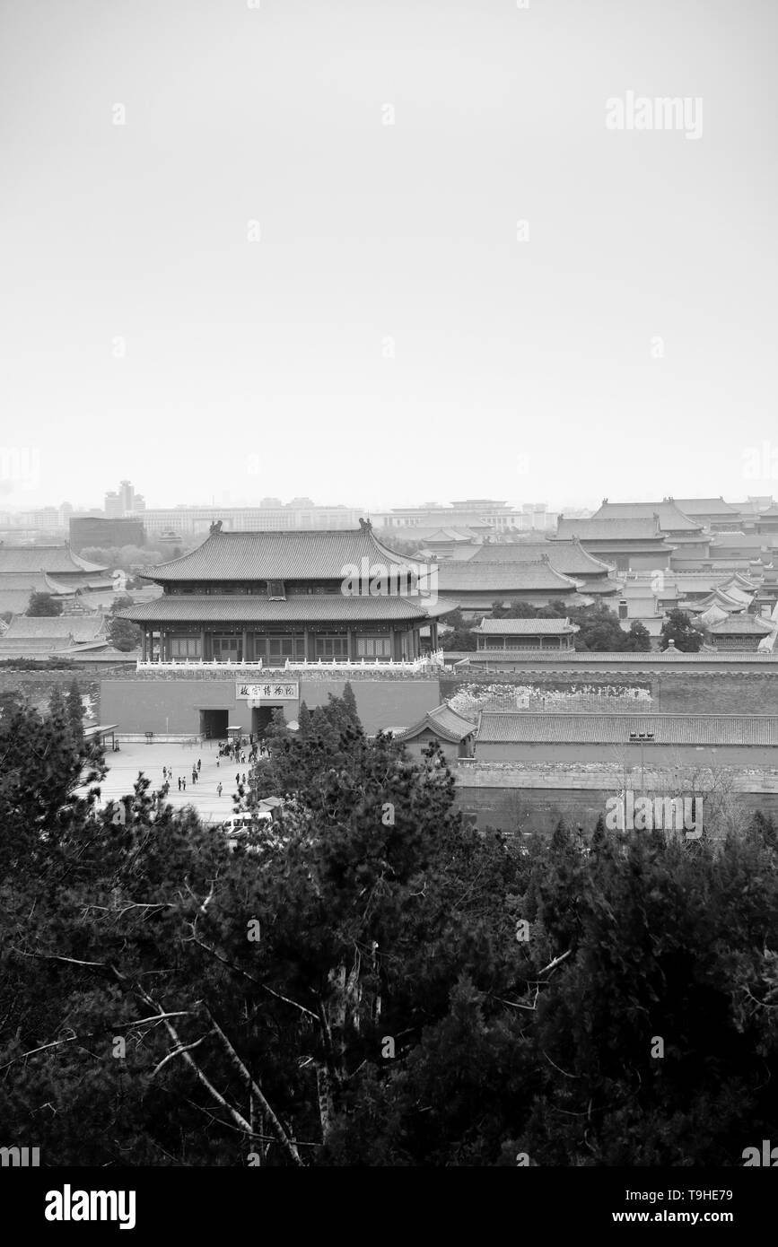 Luftaufnahme der Kaiserpalast in Peking, China. Stockfoto