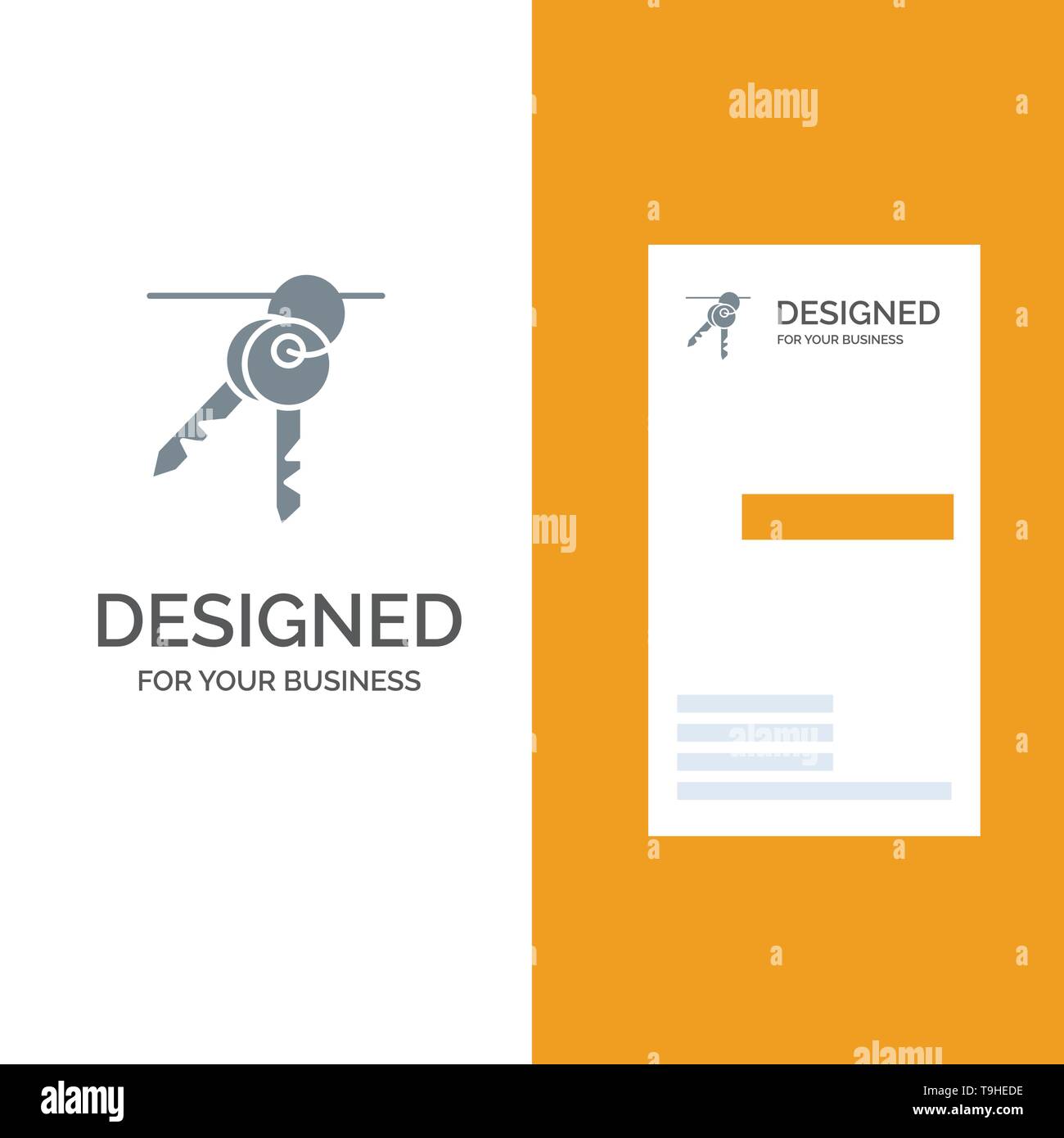 Hotel, Key, Zimmer, Tasten grau Logo Design und Business Card Throughout Hotel Key Card Template