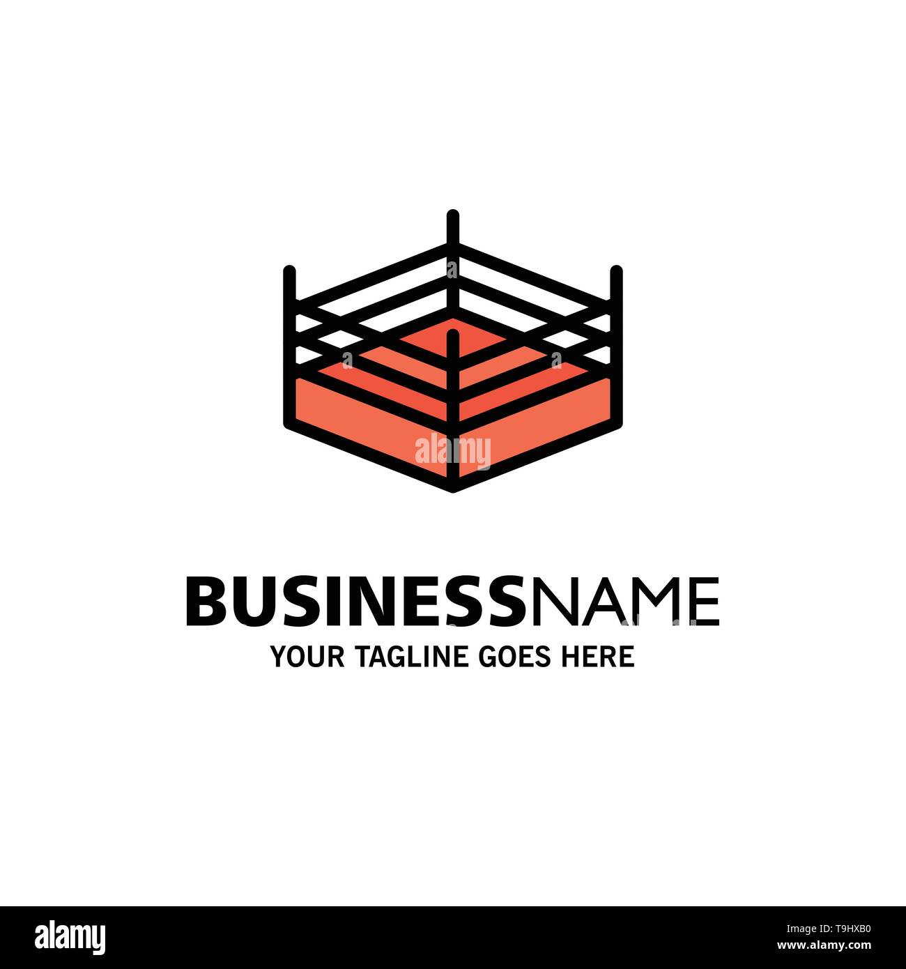 Boxen , Ring , Wrestling Business Logo Vorlage. Flachen Farbe Stock Vektor